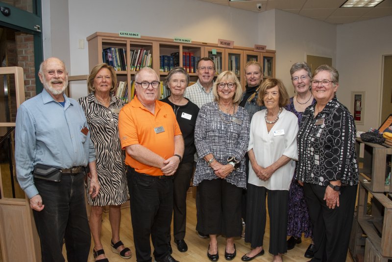 Friends of the Rehoboth Beach Public Library board members in attendance are (l-r) Neal Pollock, Joan Donnelly, Frank Gainer, Kathy Ackerman, Jim Pritchett, Lorraine Sellers, Sandra Skidmore, Bonnie Staffer, Trudie Thompson and Mary Costa.